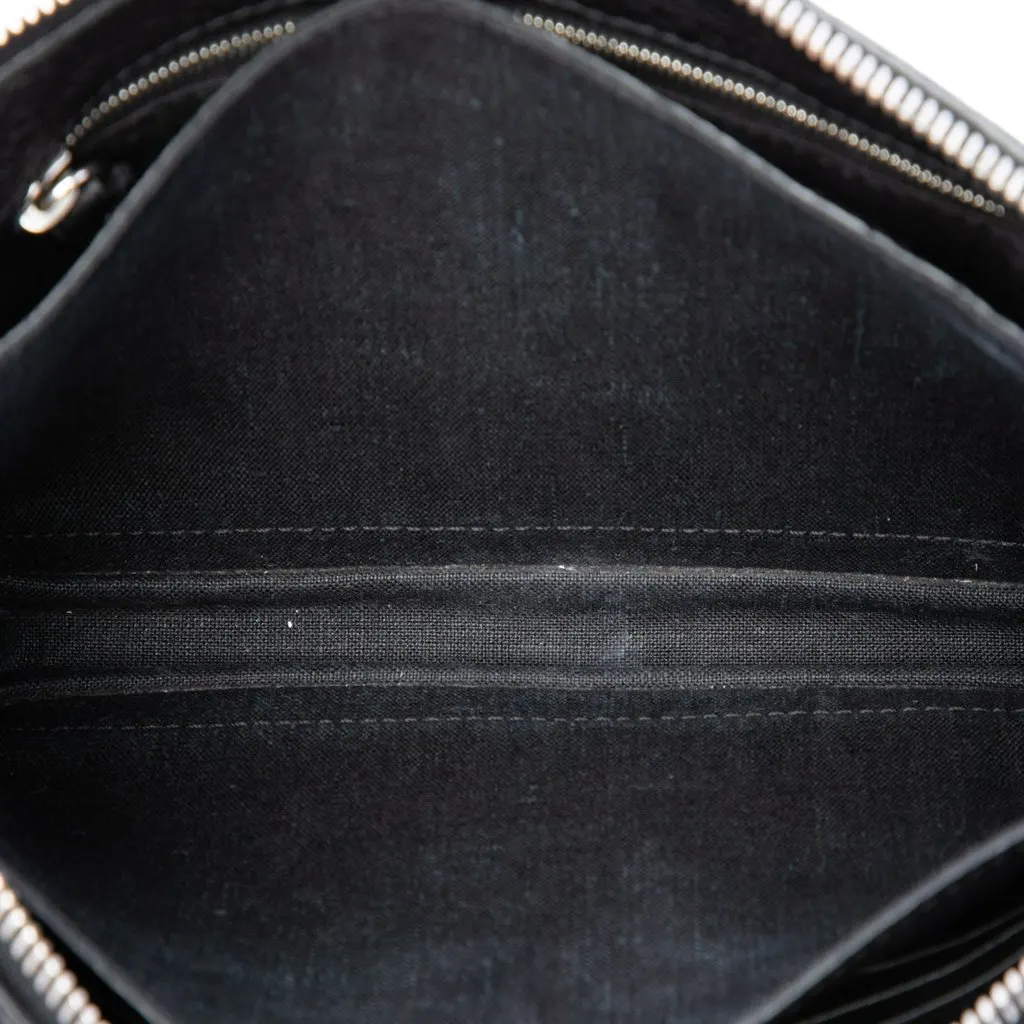 Fendi Leather Selleria Clutch Black Leather Good - Model View