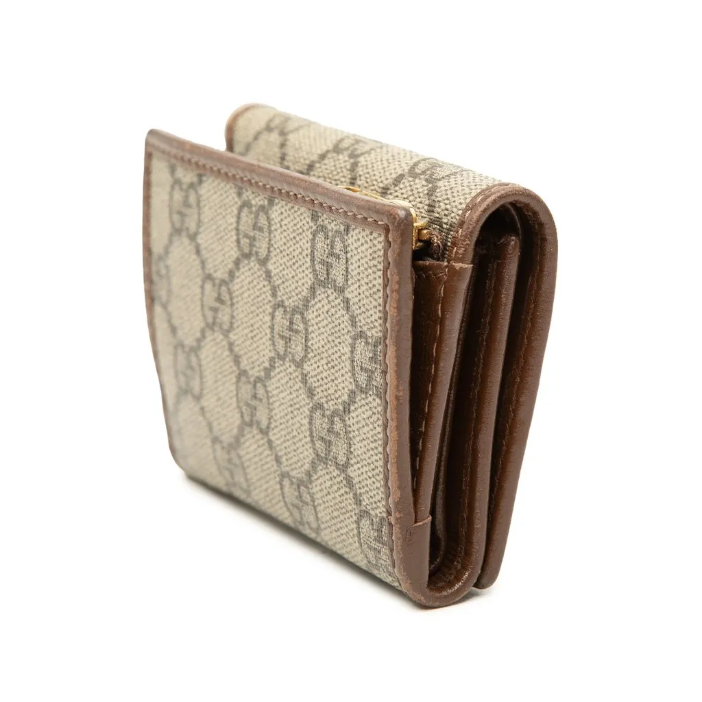 Gucci GG Supreme Horsebit 1955 Trifold Wallet Beige Very good - Back View