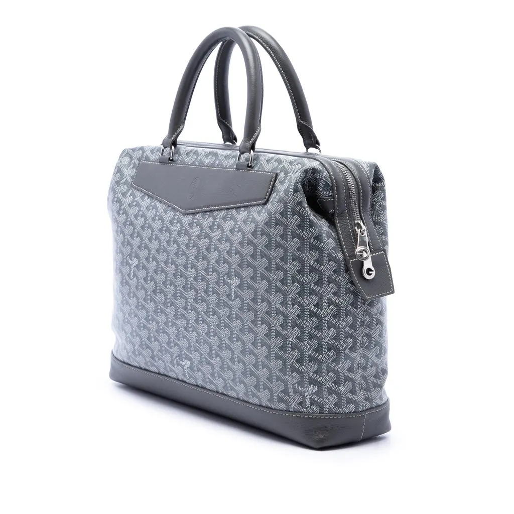 Goyard Goyardine Cisalpin Document Case Grey Canvas Good - Back View