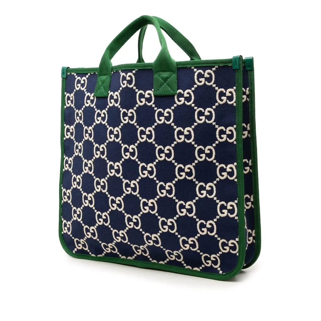 Gucci Childrens GG Nylon Web Tote Blue Polyamide Very good - Back View