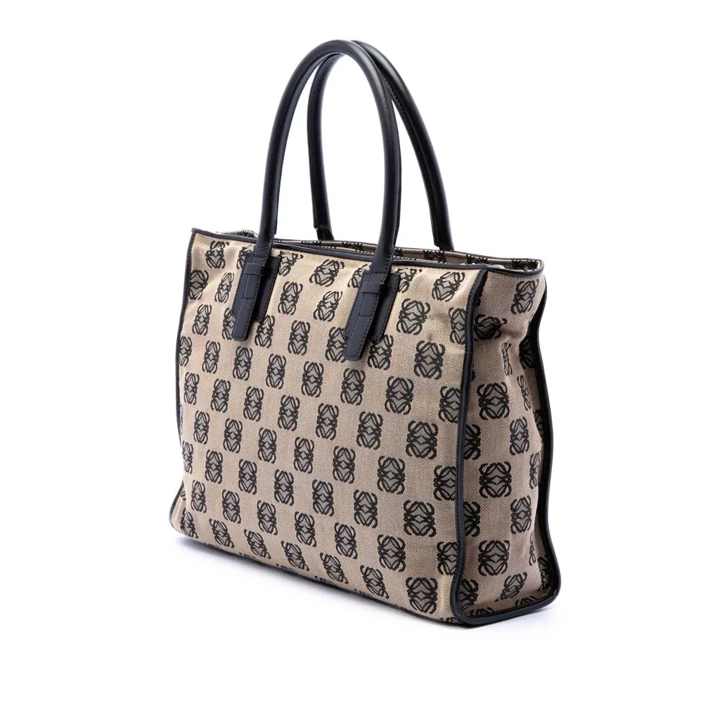 Loewe Anagram Canvas Repeat Tote Beige Very good - Back View