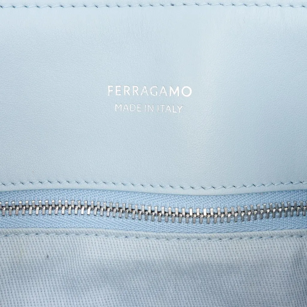 Salvatore Ferragamo Ferragamos Creations Medium Raffia Shopping Tote Beige Very good - Box View