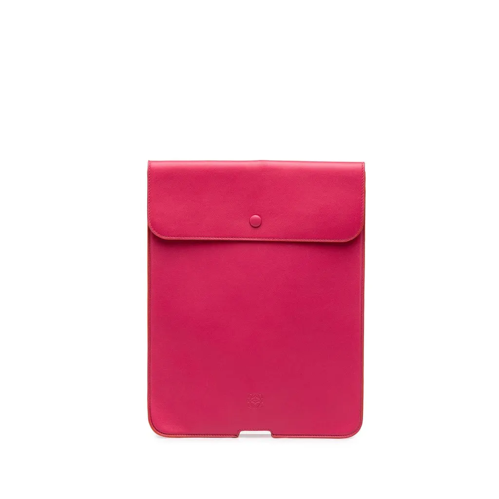 Loewe Calfskin Anagram iPad Case Pink Leather Good - Front View
