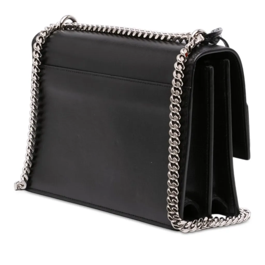 Saint Laurent Medium Calfskin Monogram Sunset Crossbody Black Leather Very good - Back View