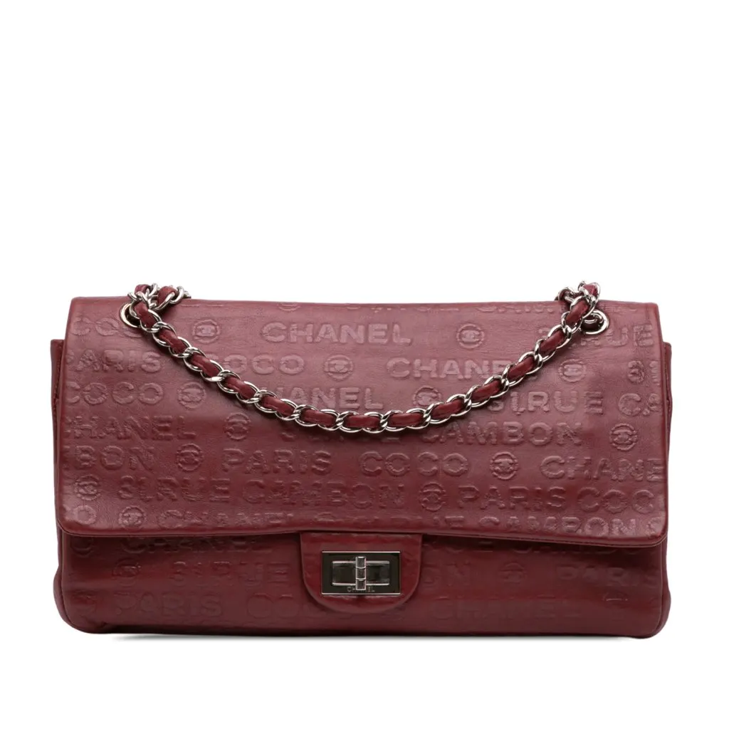Chanel Unlimited Embossed Calfskin 31 Rue Cambon Reissue 2.55 Double Flap 228 Red Leather Good - Front View