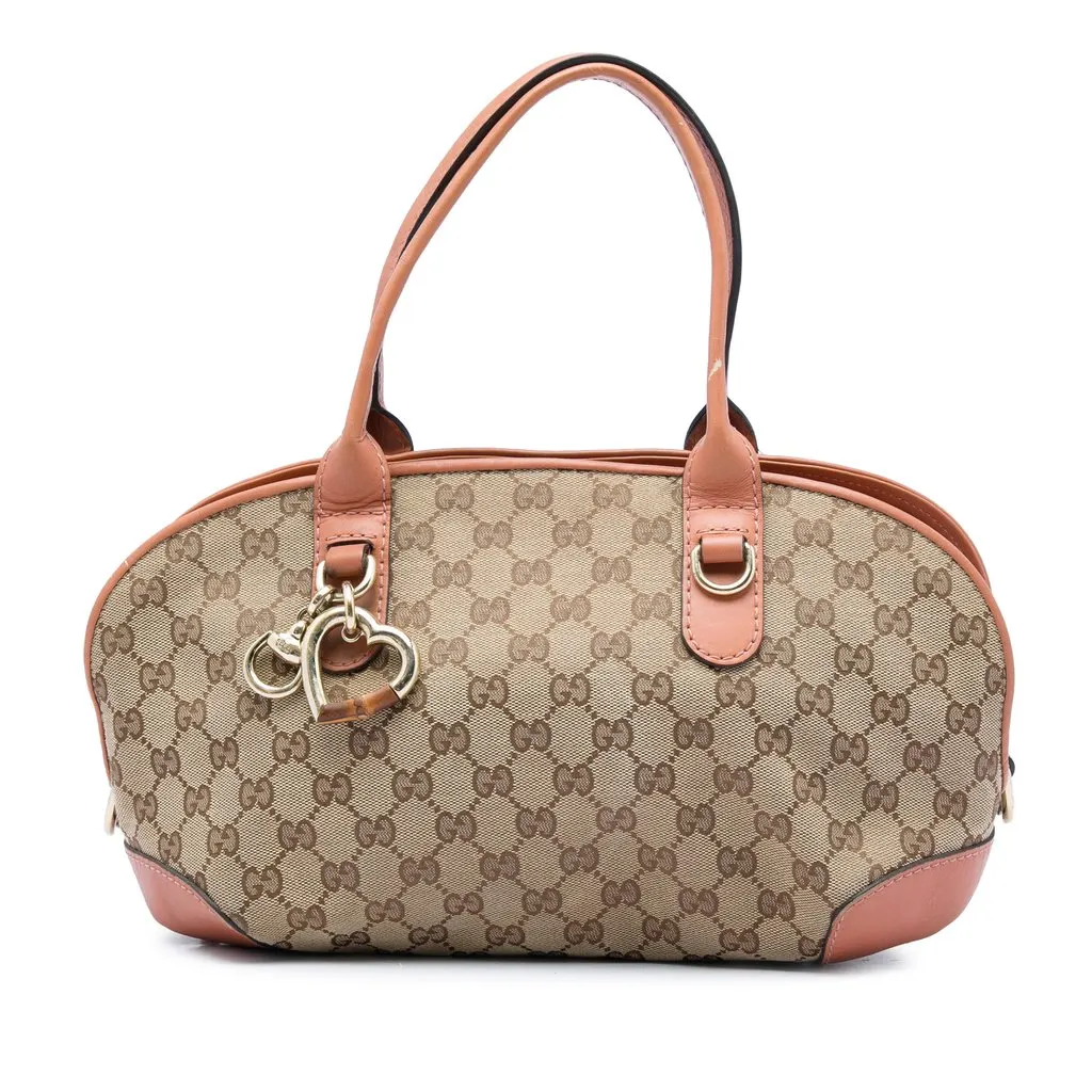 Gucci GG Canvas Heart Bit Satchel Beige Very good - Front View