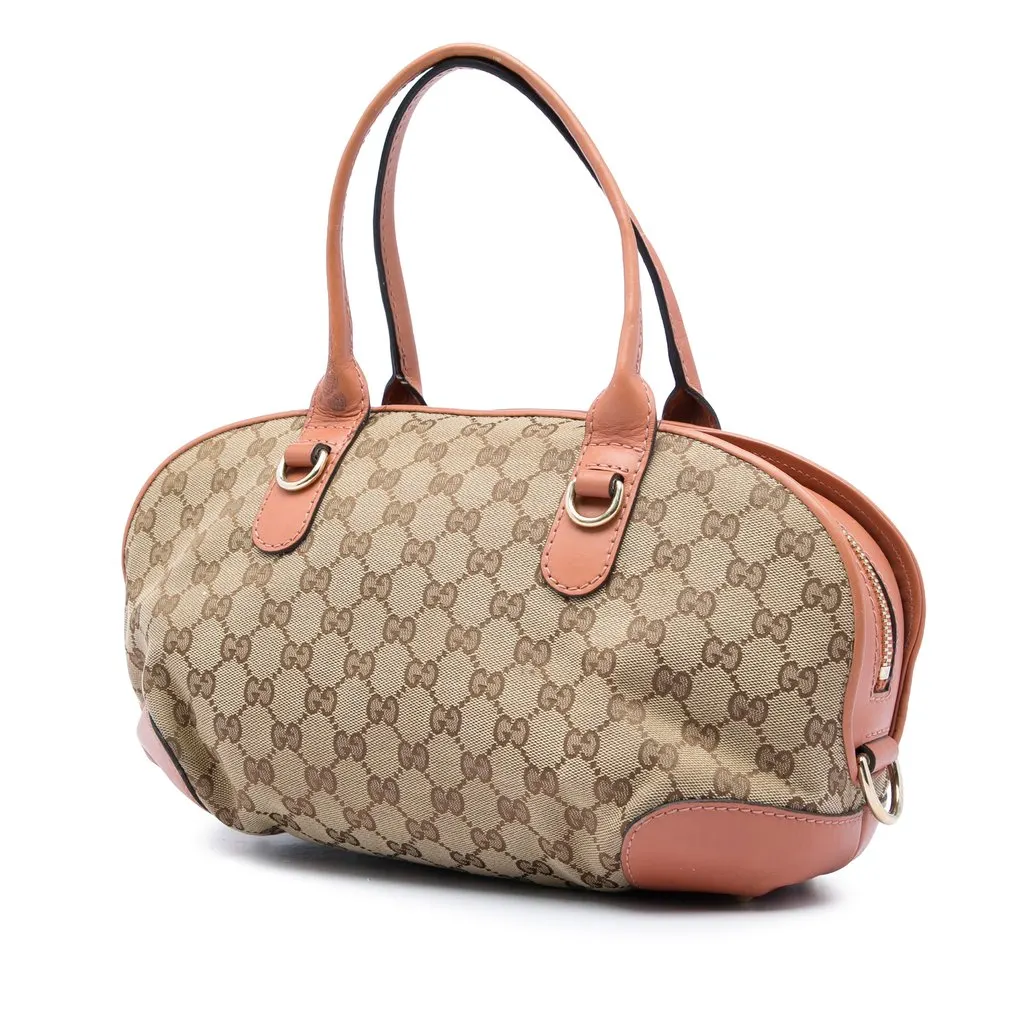 Gucci GG Canvas Heart Bit Satchel Beige Very good - Back View