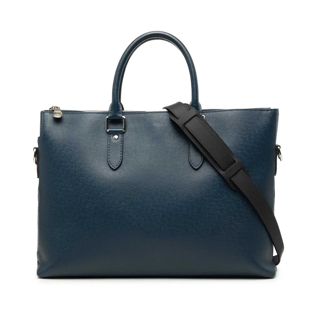 Louis Vuitton Taiga Anton Soft Briefcase Blue Leather Very good - Front View