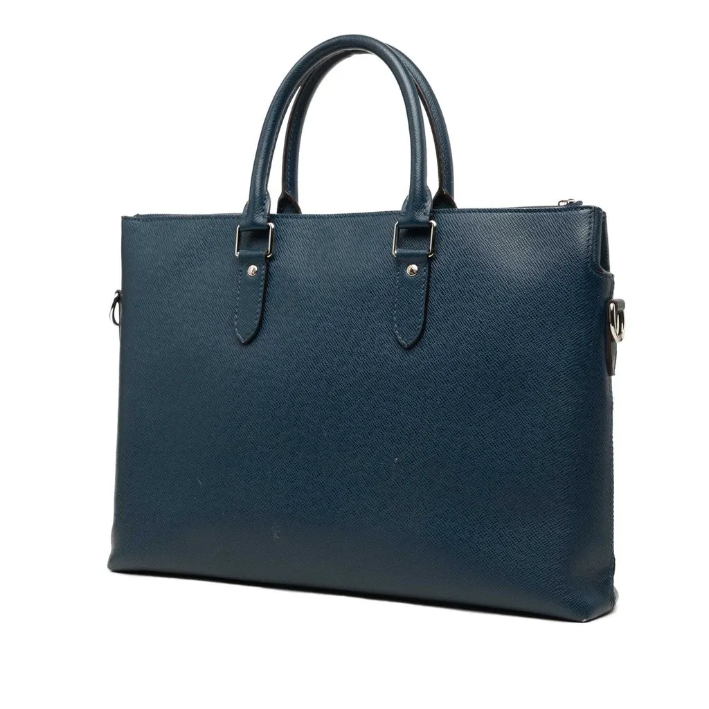 Louis Vuitton Taiga Anton Soft Briefcase Blue Leather Very good - Back View