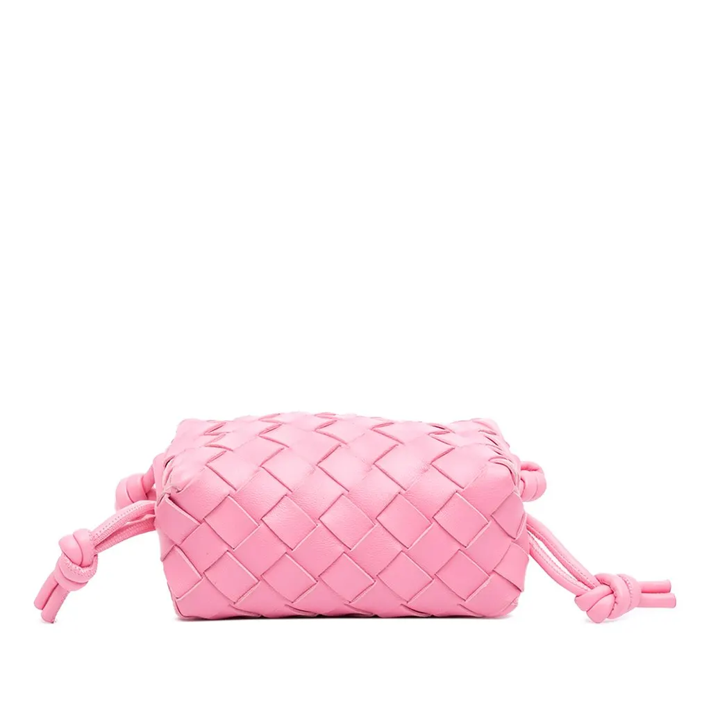 Bottega Veneta Candy Lambskin Intrecciato Loop Camera Bag Pink Leather Very good - Inside View