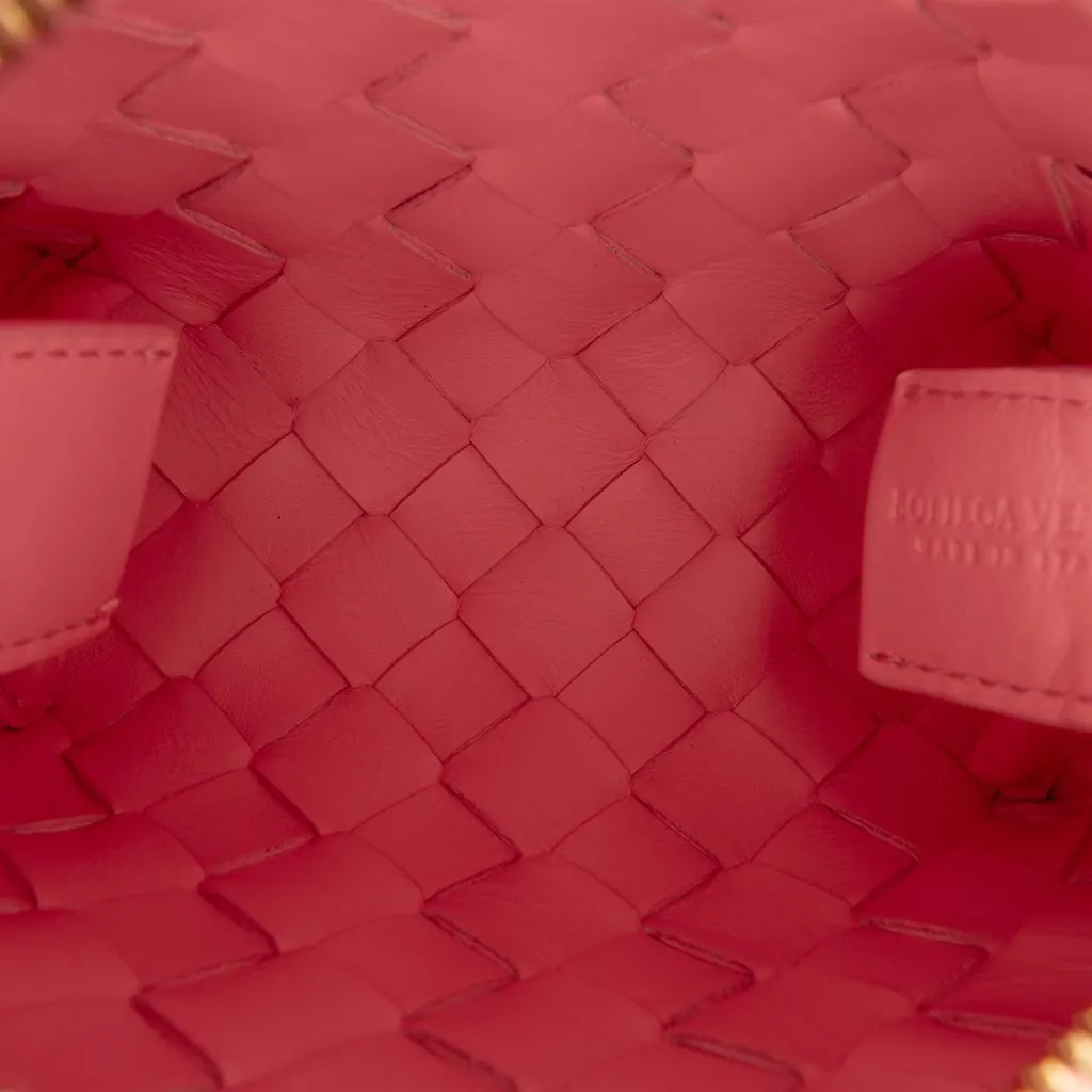 Bottega Veneta Candy Lambskin Intrecciato Loop Camera Bag Pink Leather Very good - Model View