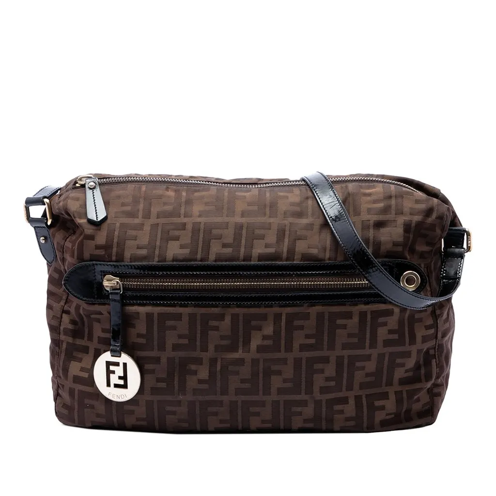 Fendi Zucca Canvas Crossbody Brown Very good - Front View