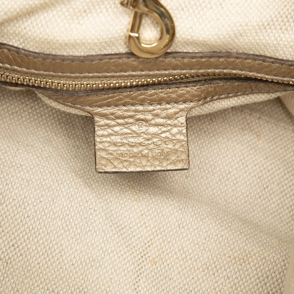 Gucci Medium Metallic Calfskin Soho Chain Tote Gold Leather Very good - Box View