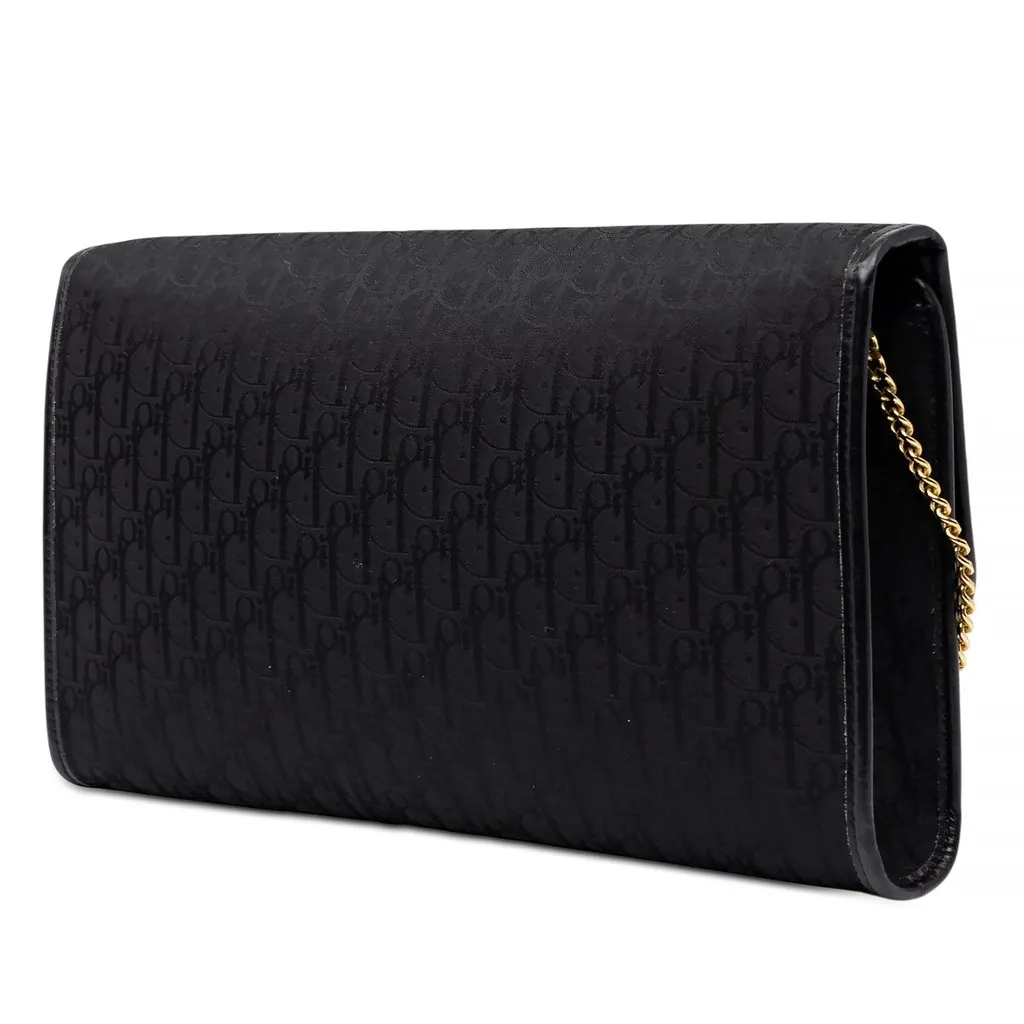 Dior Diorissimo Trotter Canvas Chain Shoulder Bag Black Canvas Good - Back View