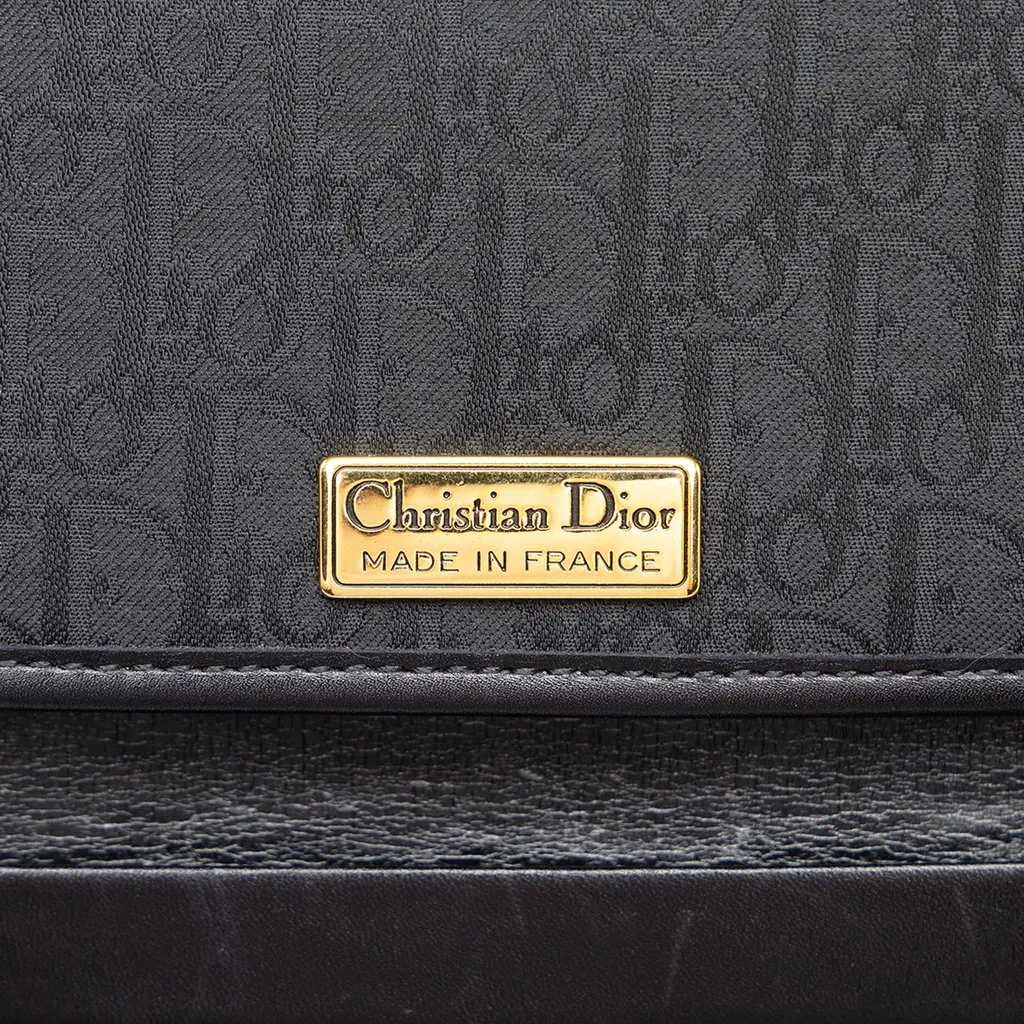 Dior Diorissimo Trotter Canvas Chain Shoulder Bag Black Canvas Good - Box View