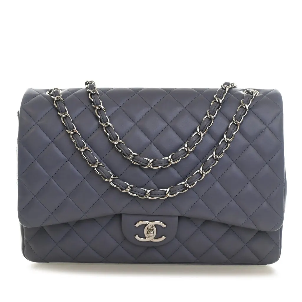 Chanel Maxi Classic Lambskin Double Flap MultiColor Leather Very good - Front View
