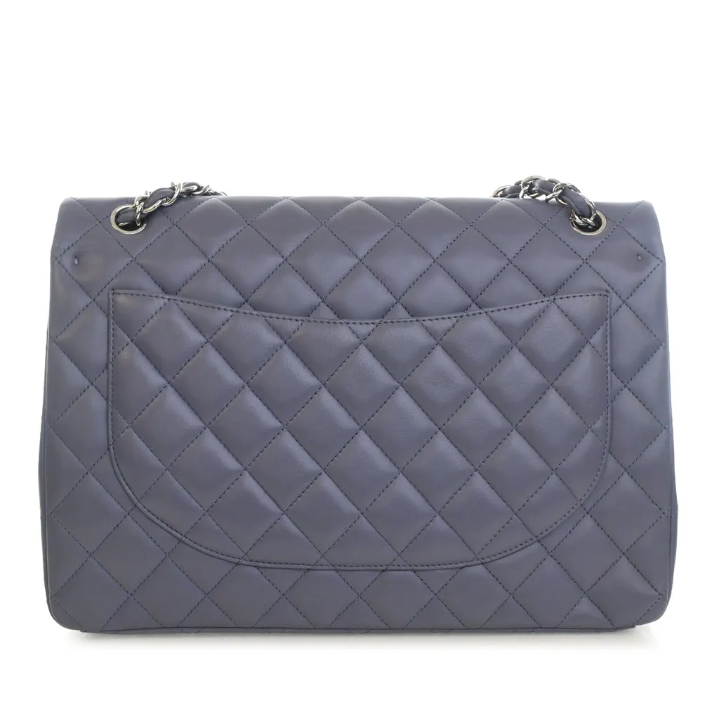 Chanel Maxi Classic Lambskin Double Flap MultiColor Leather Very good - Back View