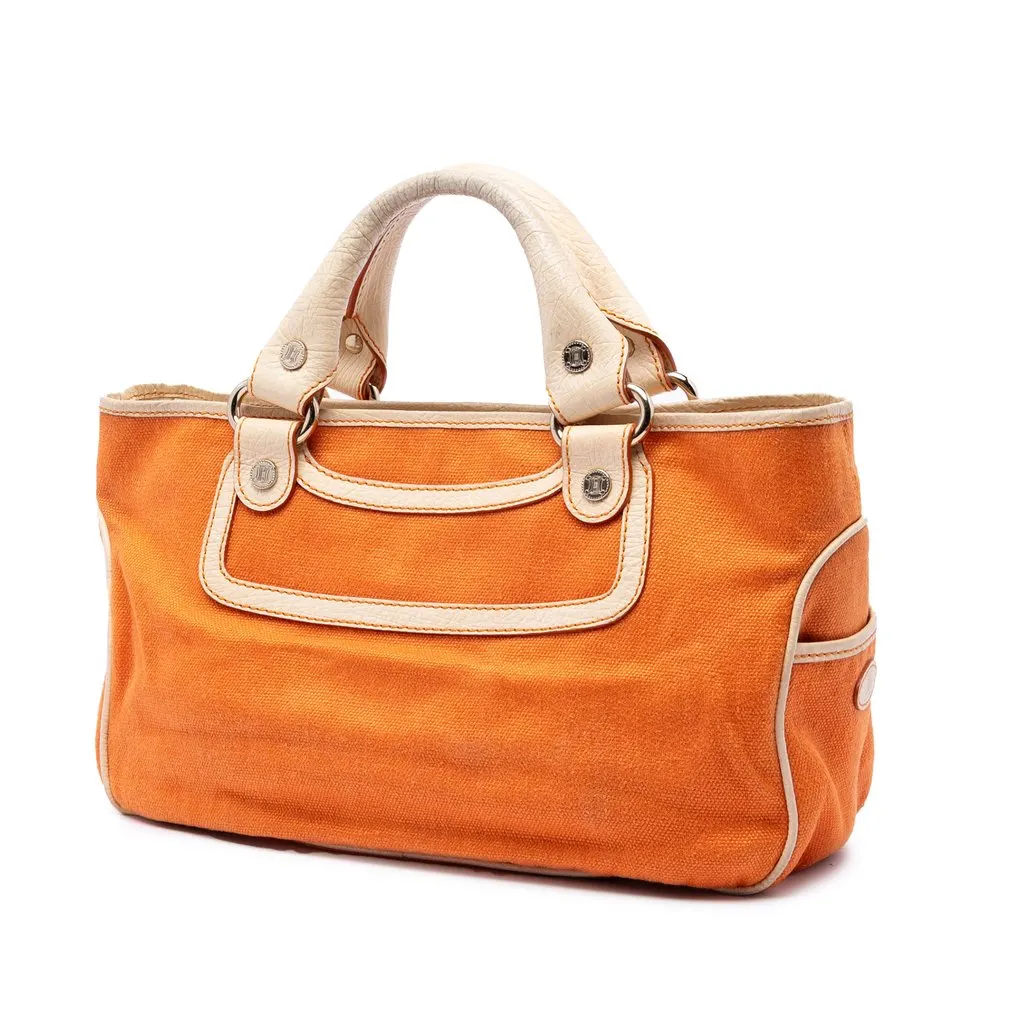 Celine Canvas Boogie Handbag Orange Very good - Back View