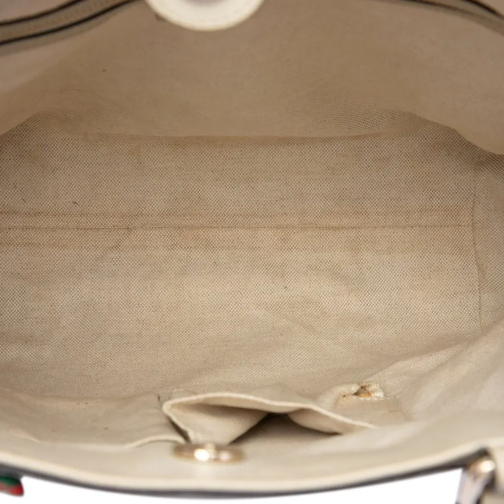 Gucci GG Canvas Web Mayfair Tote Beige Canvas Very good - Model View