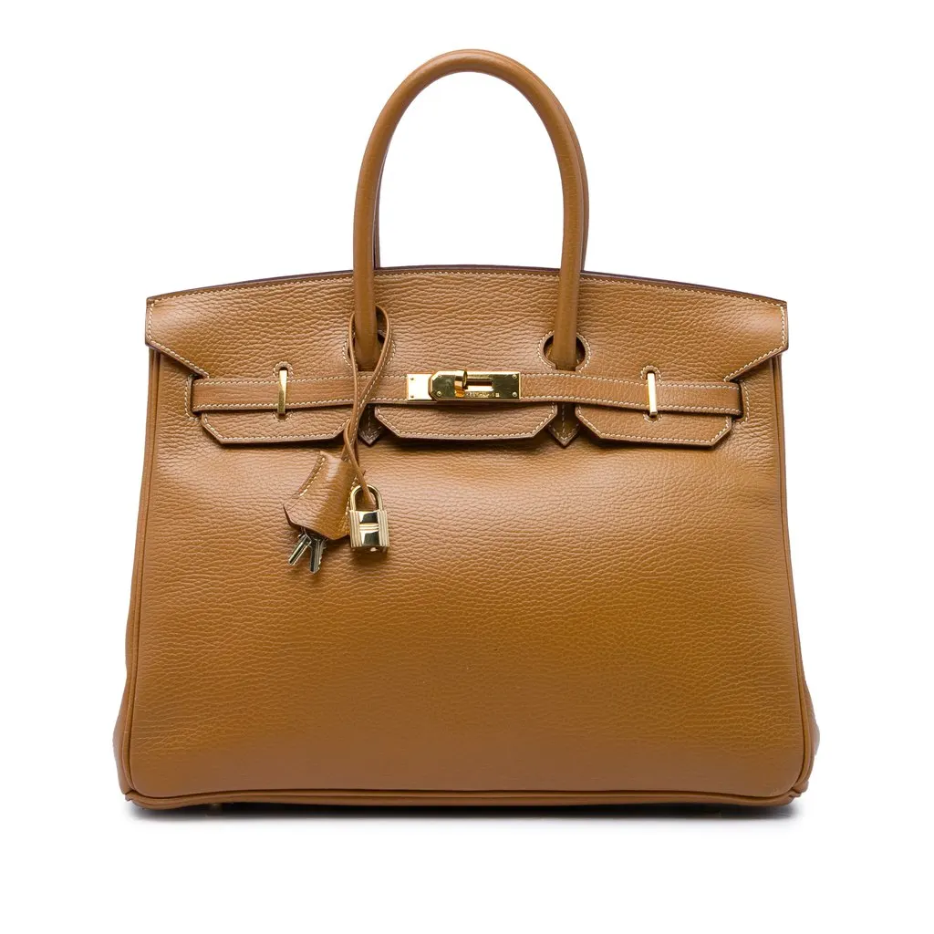 Hermès Togo Birkin Retourne 35 Brown Leather Very good - Front View