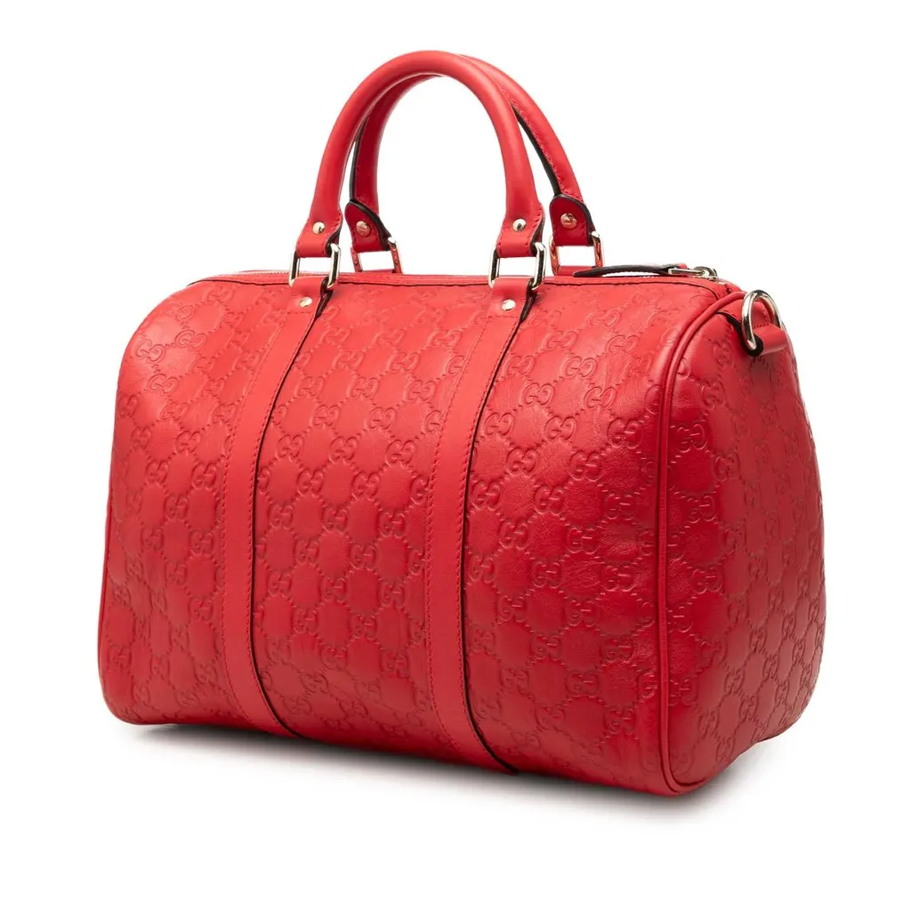 Gucci Medium Guccissima Joy Boston Bag Red Leather Very good - Back View