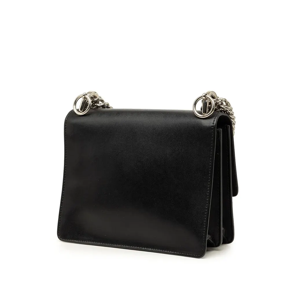 Fendi Small Leather Kan I Crossbody Black Leather Very good - Back View