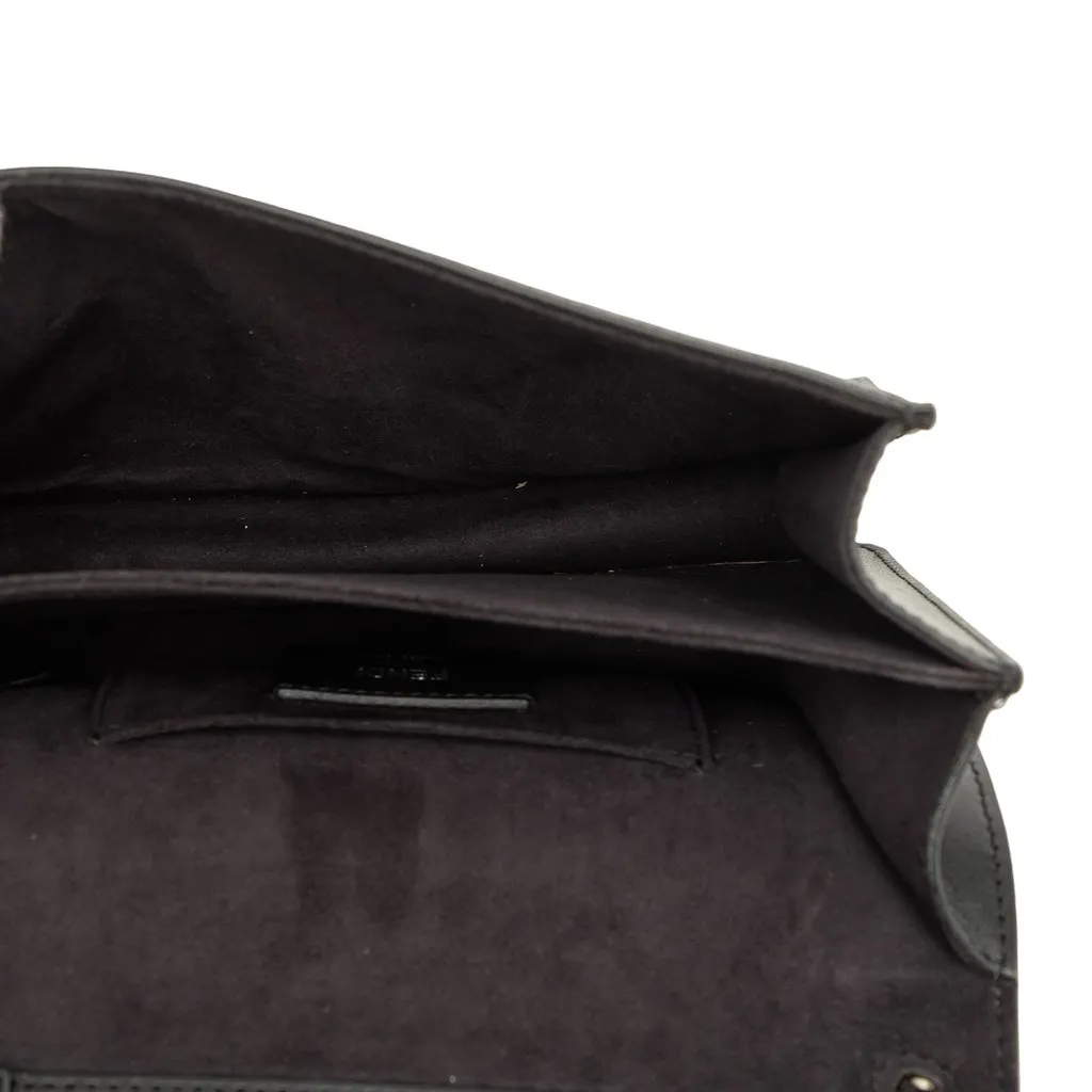 Fendi Small Leather Kan I Crossbody Black Leather Very good - Model View