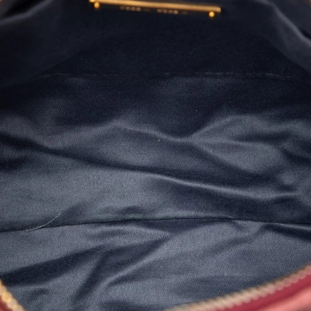 Miu Miu Matelasse Leather Shoulder Bag Red Leather Very good - Model View