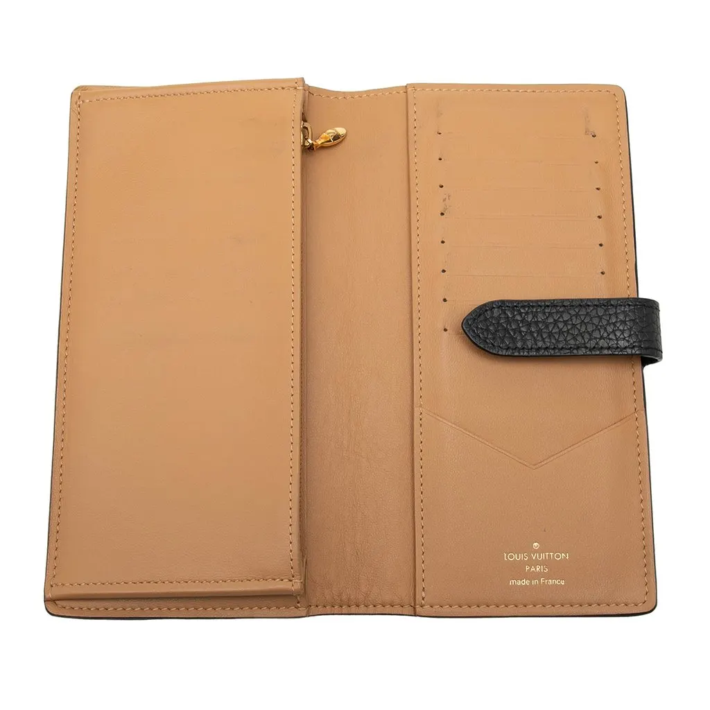Louis Vuitton Taurillon Capucine Vertical Wallet Black Leather Good - Model View