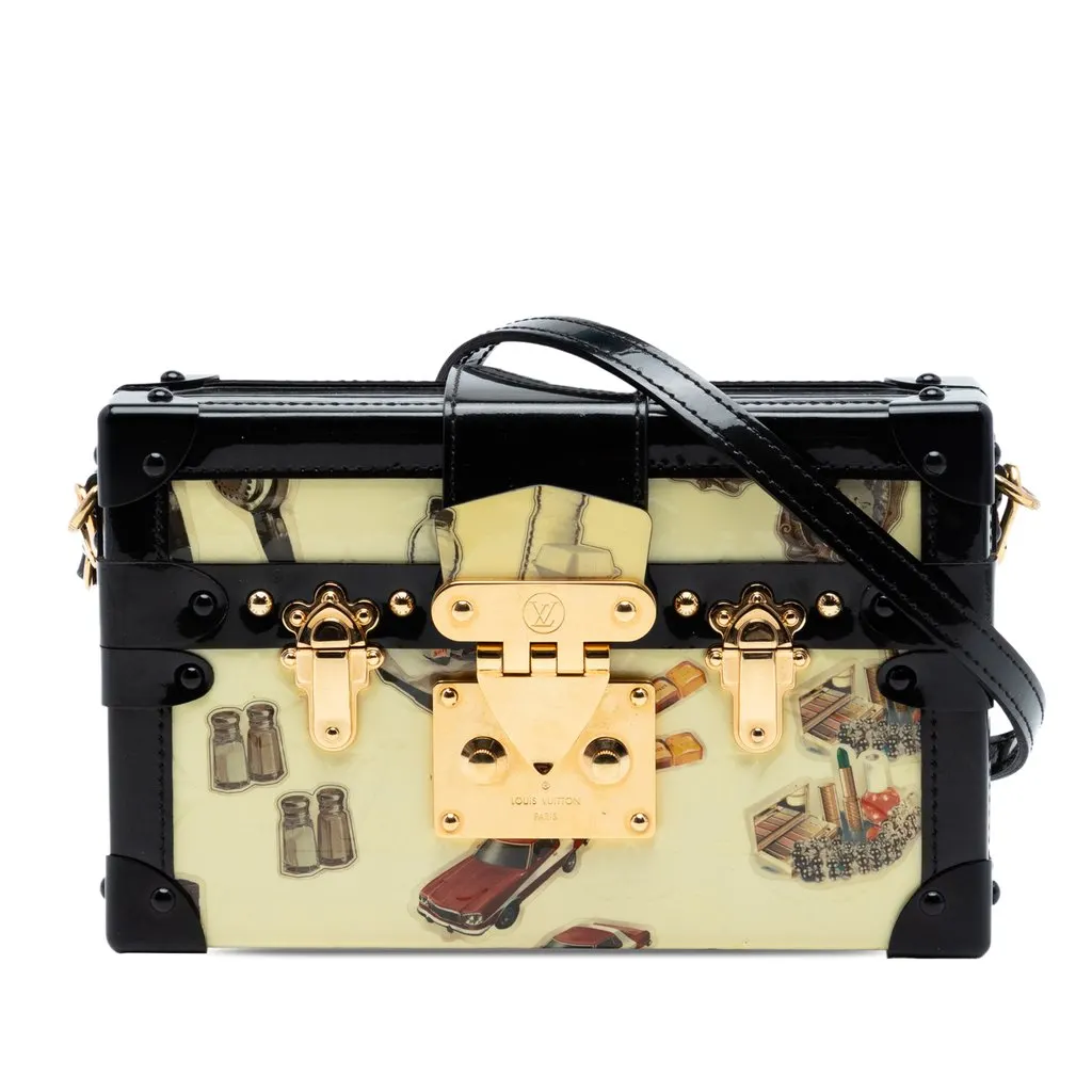 Louis Vuitton Monogram Vernis Stickers Petite Malle Beige Leather Very good - Front View