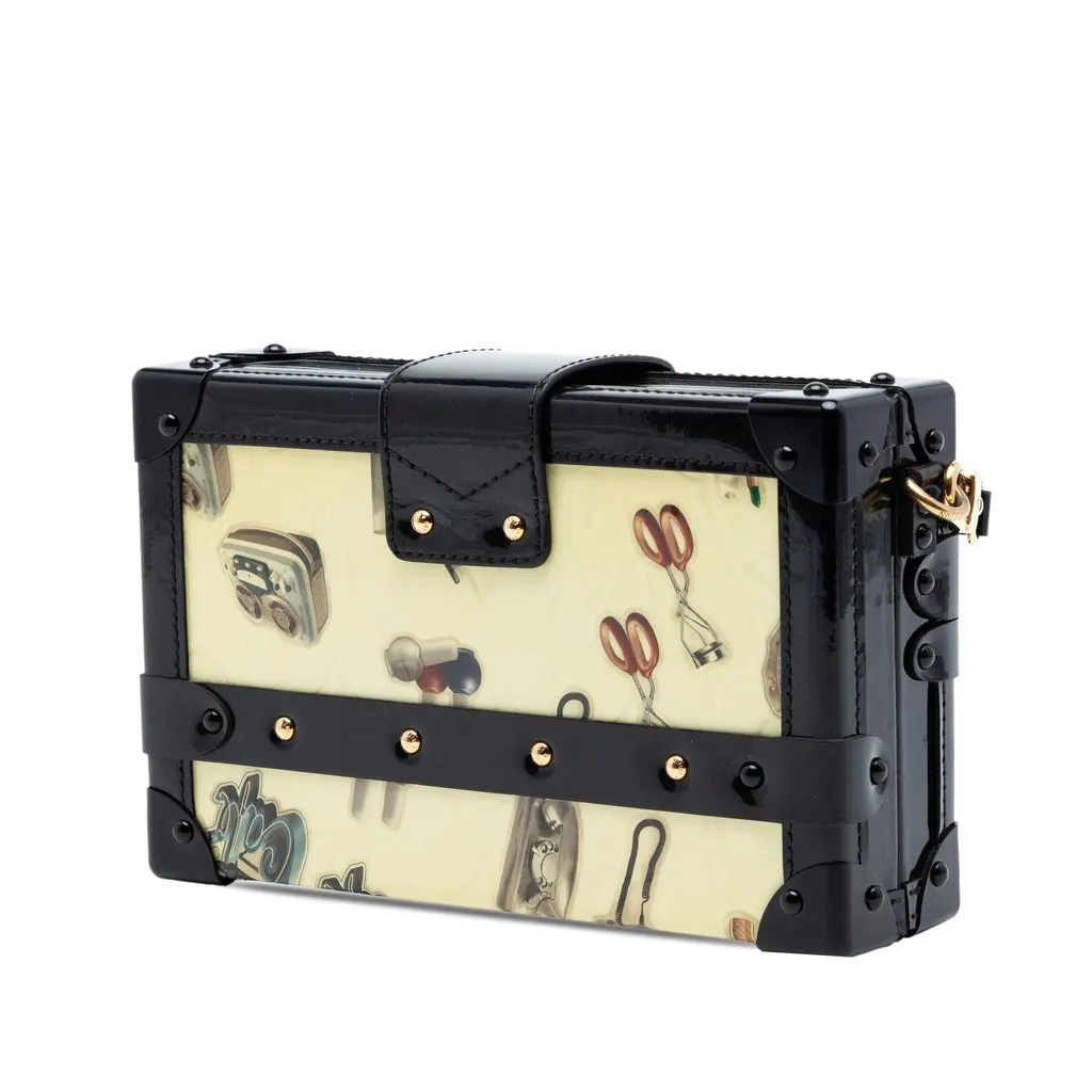 Louis Vuitton Monogram Vernis Stickers Petite Malle Beige Leather Very good - Back View