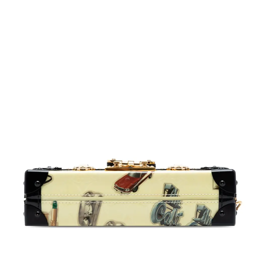 Louis Vuitton Monogram Vernis Stickers Petite Malle Beige Leather Very good - Inside View