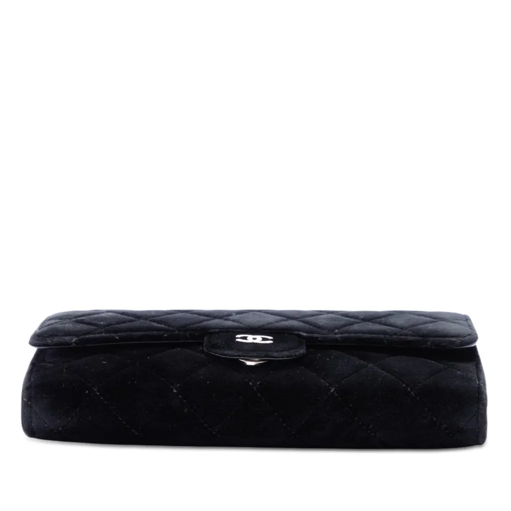 Chanel CC Quilted Velvet Wallet on Removable Chain Black Very good - Inside View
