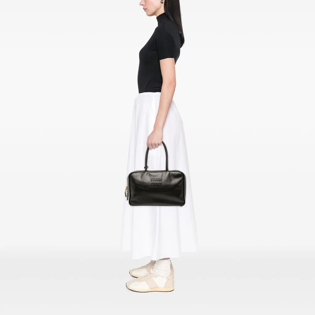 Miu Miu Large Soft Calf Softy Beau Top Handle Bag Black Leather Very good - Box View