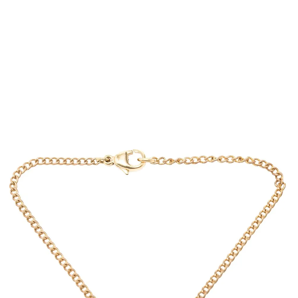 Chanel CC Gold Plated Star Cutout Pendant Necklace Gold Metal Very good - Box View