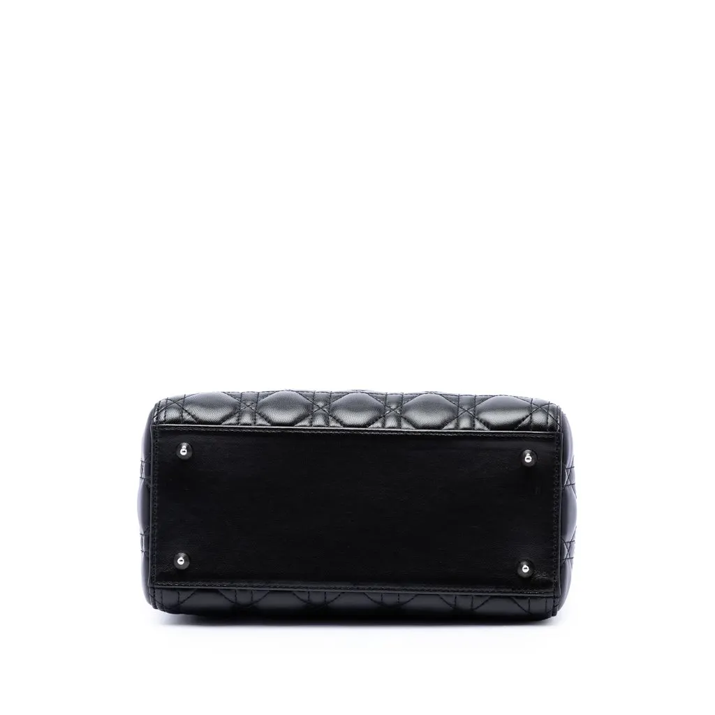 Dior Medium Lambskin Cannage Lady Dior Black Leather Very good - Inside View