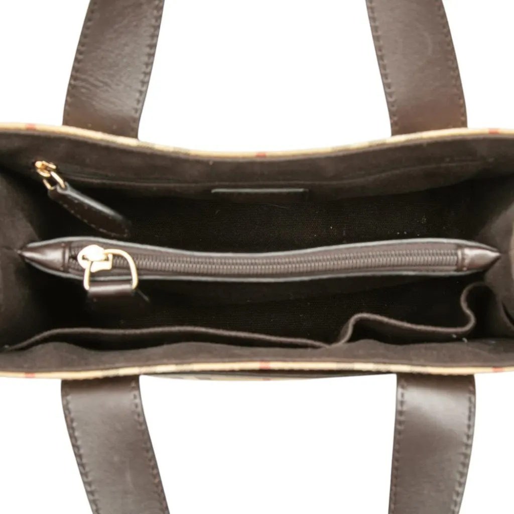 Burberry Haymarket Check Coated Canvas Handbag Beige Canvas Very good - Model View