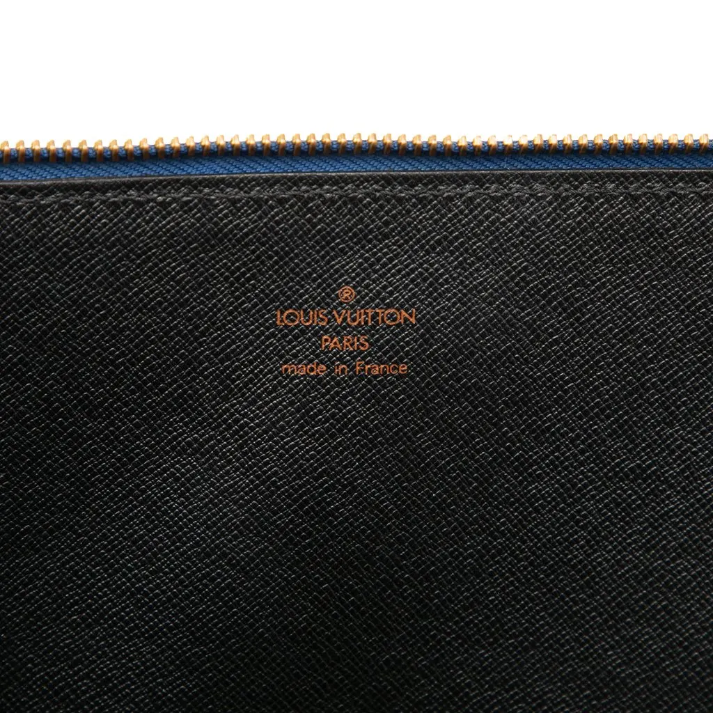 Louis Vuitton Epi Poche Documents Portfolio Blue Leather Very good - Box View