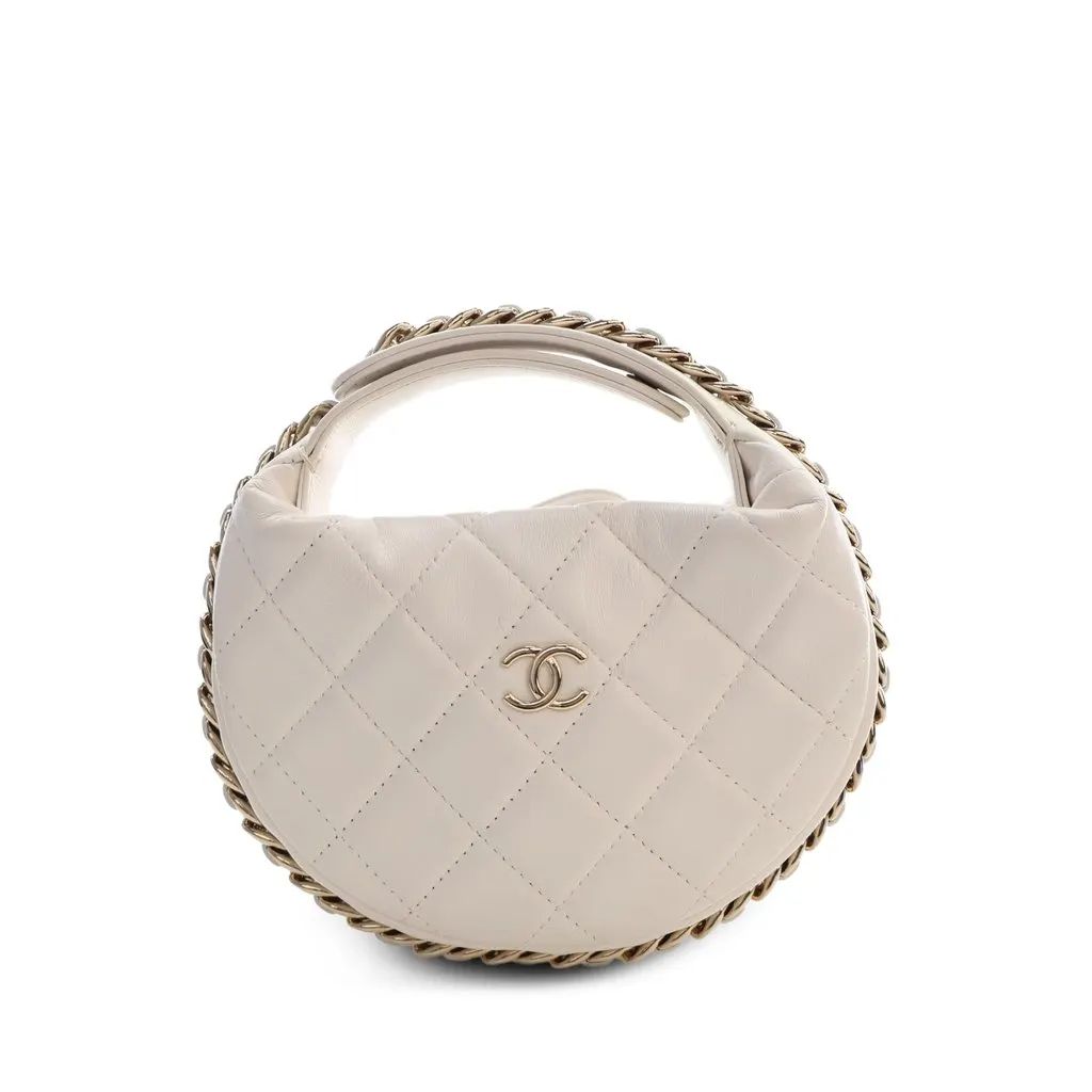 Chanel CC Quilted Lambskin Chain Around Pouch Hobo