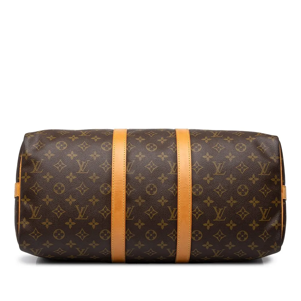 Louis Vuitton Monogram Keepall Bandouliere 45 Brown Canvas Good - Inside View