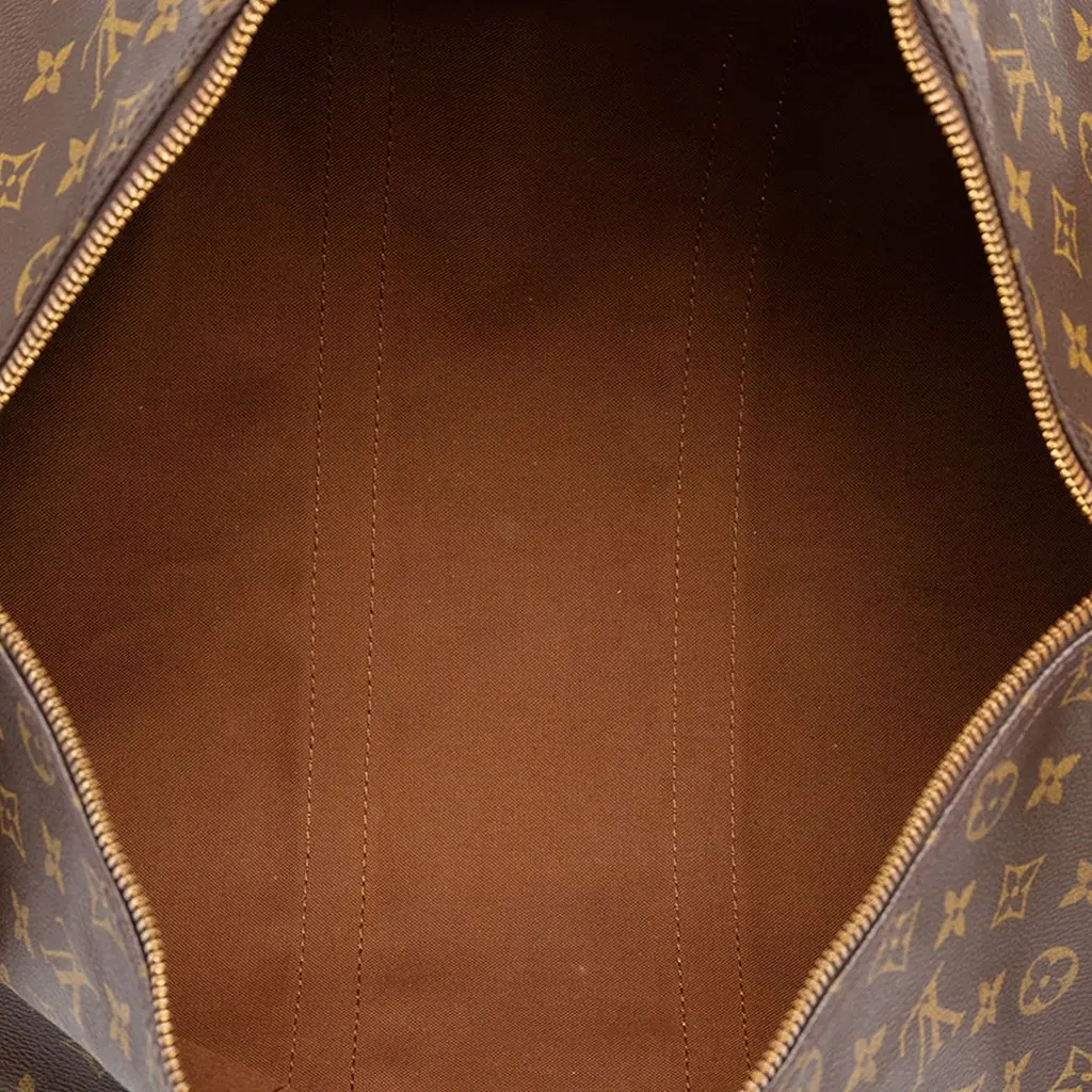 Louis Vuitton Monogram Keepall Bandouliere 45 Brown Canvas Good - Model View