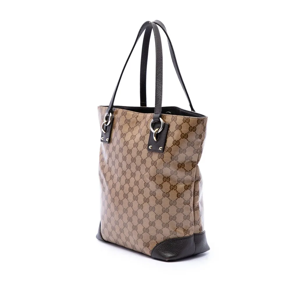 Gucci GG Crystal Vertical Charm Tote Beige Canvas Very good - Back View