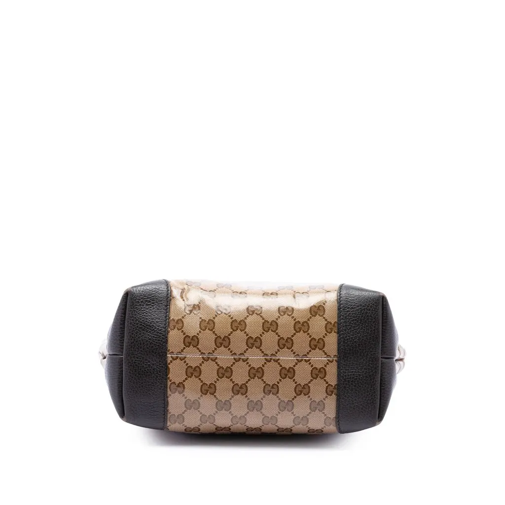 Gucci GG Crystal Vertical Charm Tote Beige Canvas Very good - Inside View