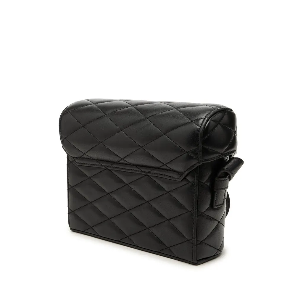 Saint Laurent Quilted Lambskin Monogram June Box Bag Black Leather Very good - Back View