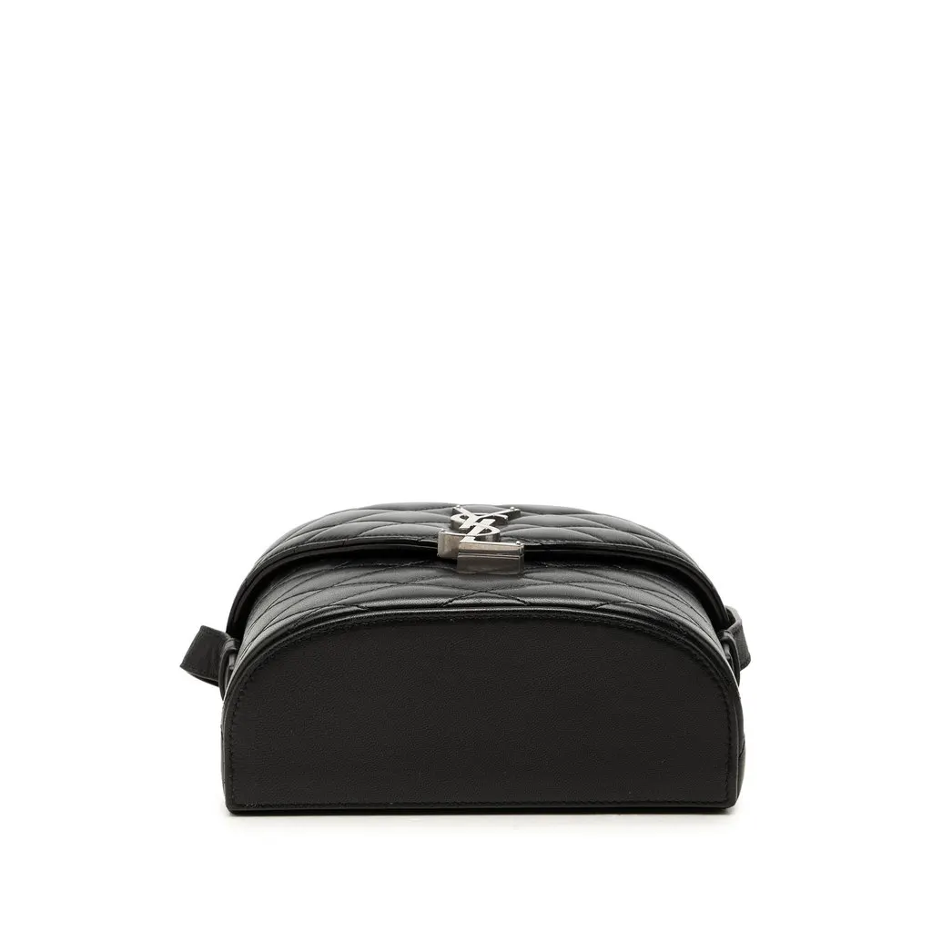 Saint Laurent Quilted Lambskin Monogram June Box Bag Black Leather Very good - Inside View