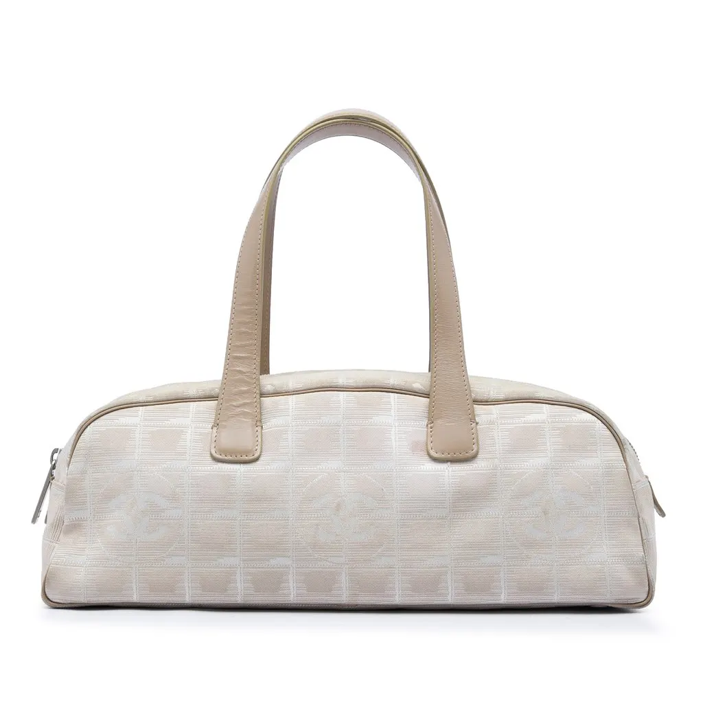 Chanel New Travel Line Nylon Handbag Beige Very good - Front View