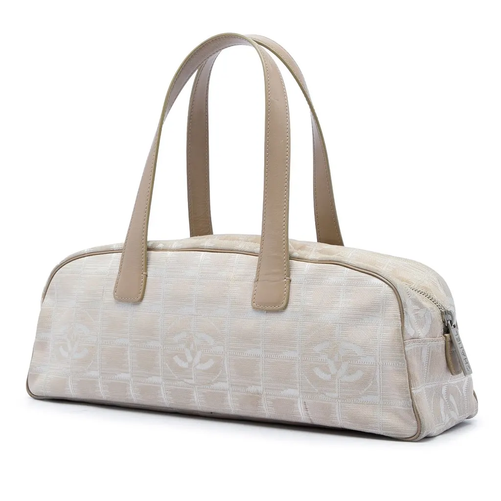 Chanel New Travel Line Nylon Handbag Beige Very good - Back View