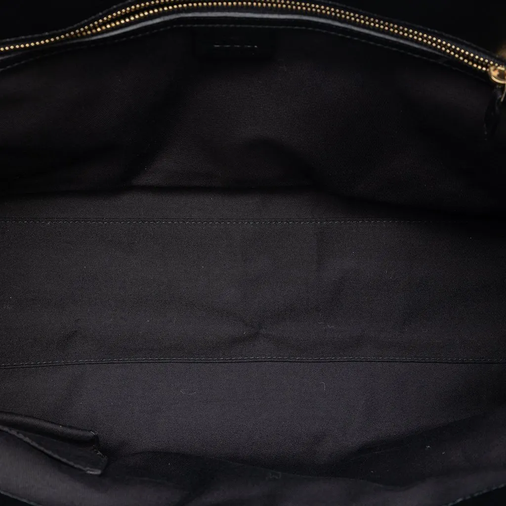 Gucci Medium Leather Bamboo Tassel Race Top Handle Bag Black Leather Very good - Model View