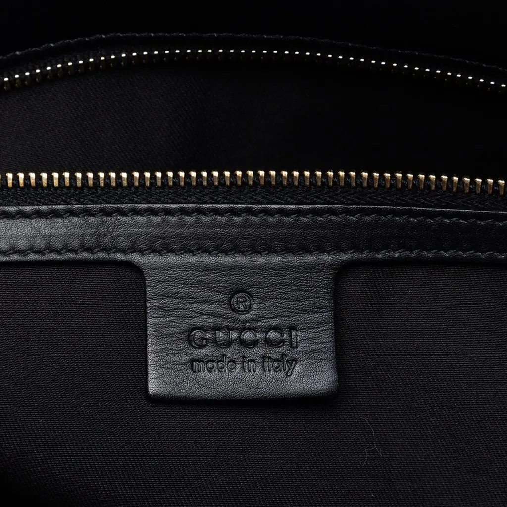 Gucci Medium Leather Bamboo Tassel Race Top Handle Bag Black Leather Very good - Box View