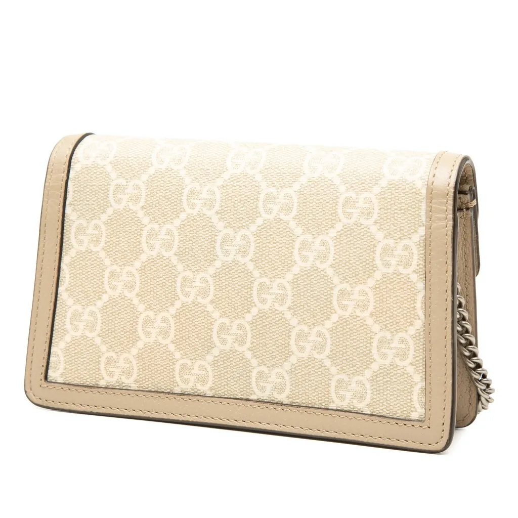 Gucci Mini GG Supreme Dionysus Crossbody Beige Canvas Very good - Back View